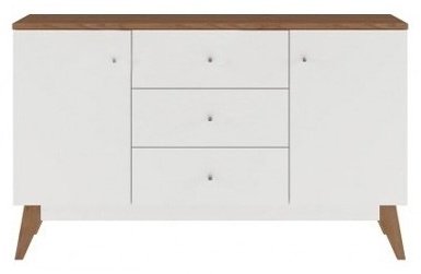 Комод BRW Тата KOM2D3S Нимфеа Альба, 150x41x90 см, белый