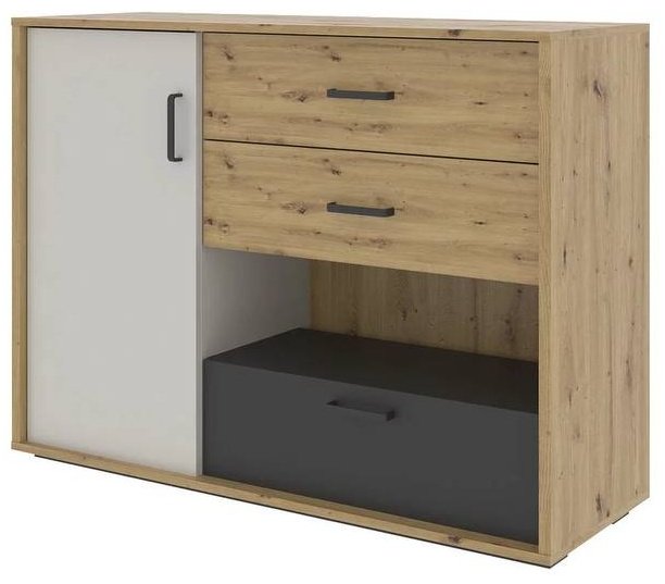 Комод НК Мебель KUBO 71705624, 120x42x90 см, коричневый, черный