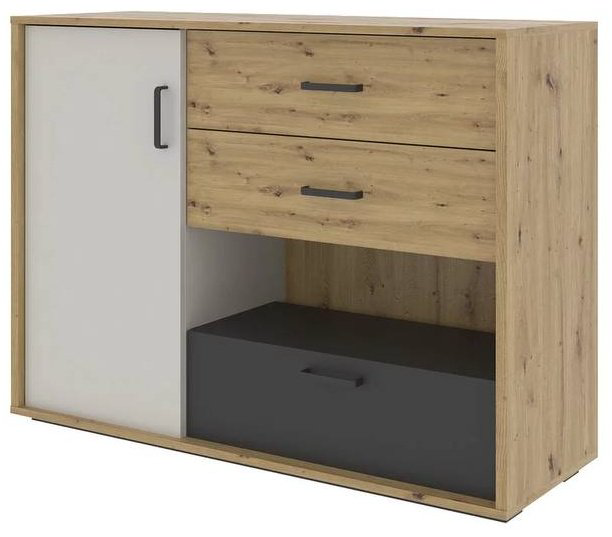 Комод НК Мебель KUBO 71705624, 120x42x90 см, коричневый, черный купить,NaN