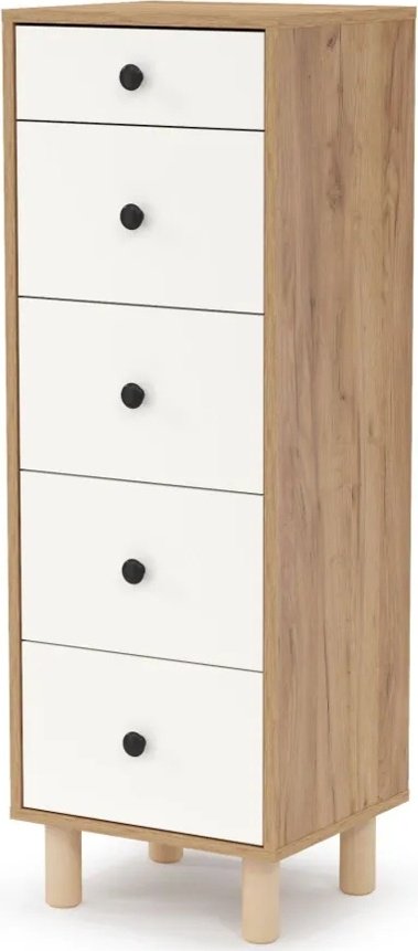 Комод Мебель Азии Норд 996.76, 35x35.3x116.2 см, коричневый, белый - ForteMarket Комод Мебель Азии Норд 996.76, 35x35.3x116.2 см, коричневый, белый купить,0