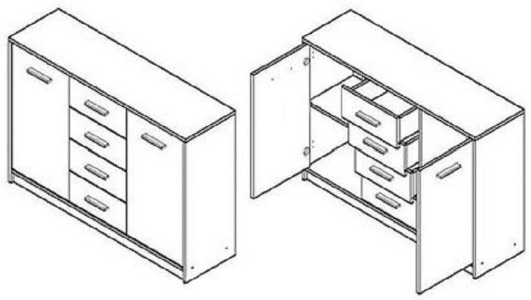 Комод Гербор 443 017-04 Непо КОМ2D4S, 118.5x33.5x83.5 см, мультиколор - ForteMarket Комод Гербор 443 017-04 Непо КОМ2D4S, 118.5x33.5x83.5 см, мультиколор купить,0