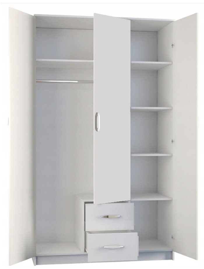 Распашной шкаф ANREX Романа 00031623, 120.2x205.4х53.8 см, белый купить,NaN