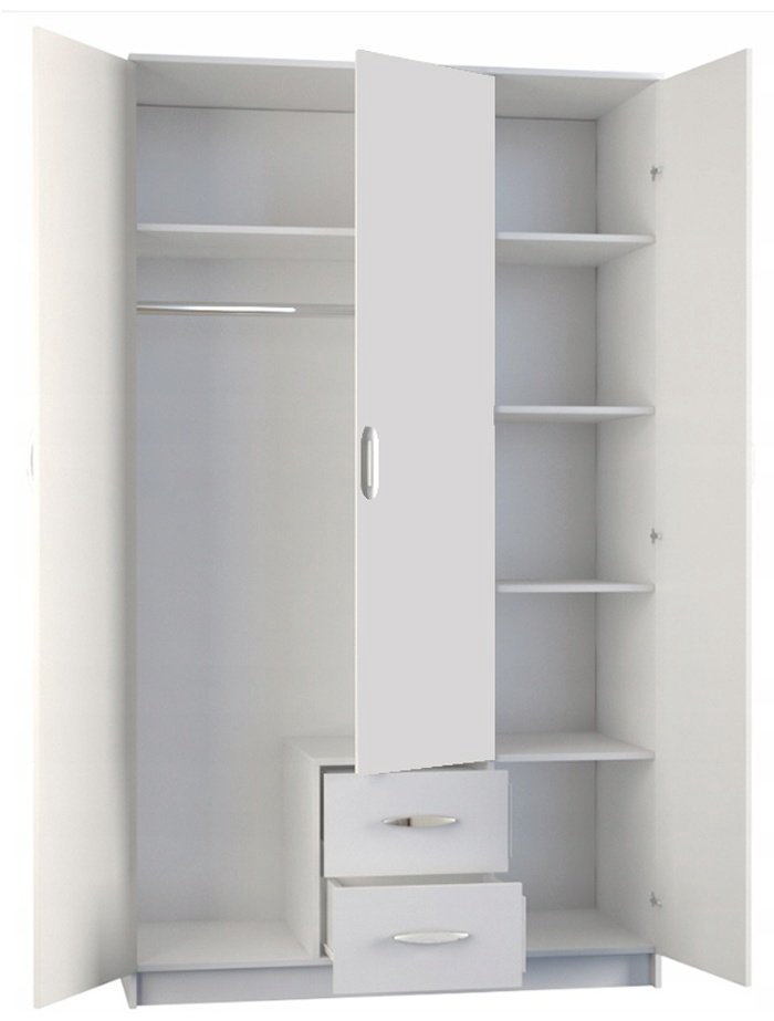 Распашной шкаф ANREX Романа 00031623, 120.2x205.4х53.8 см, белый купить,NaN