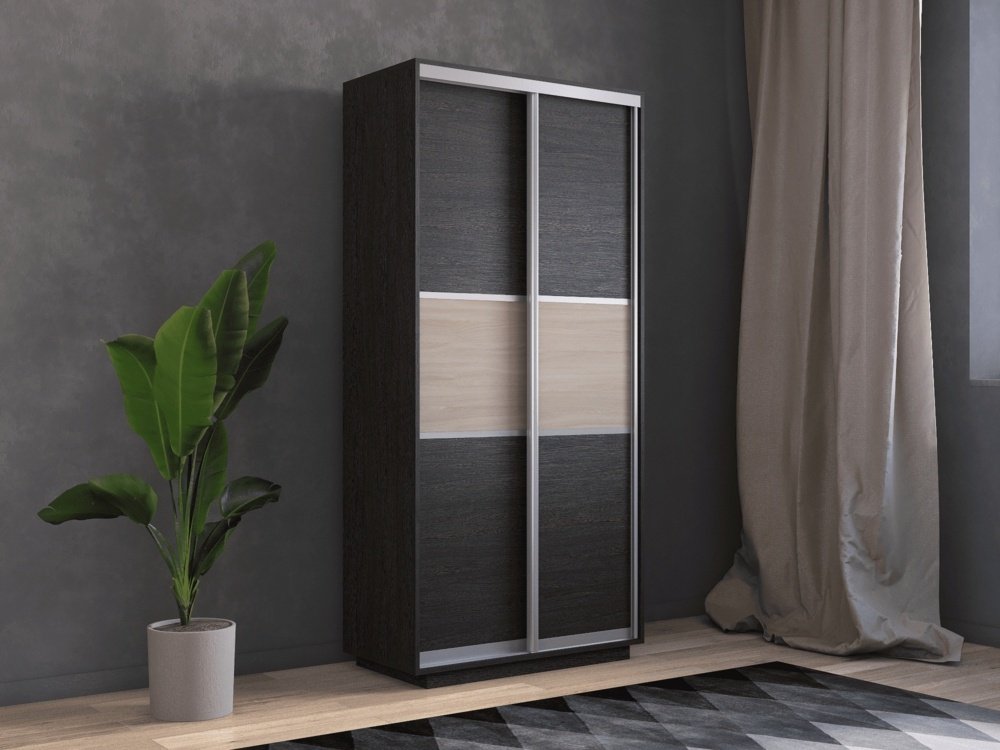 Шкаф-купе Мебель Азии Экспресс МИНИ 2-90, 90x190х44 см, черный - ForteMarket Шкаф-купе Мебель Азии Экспресс МИНИ 2-90, 90x190х44 см, черный купить,0