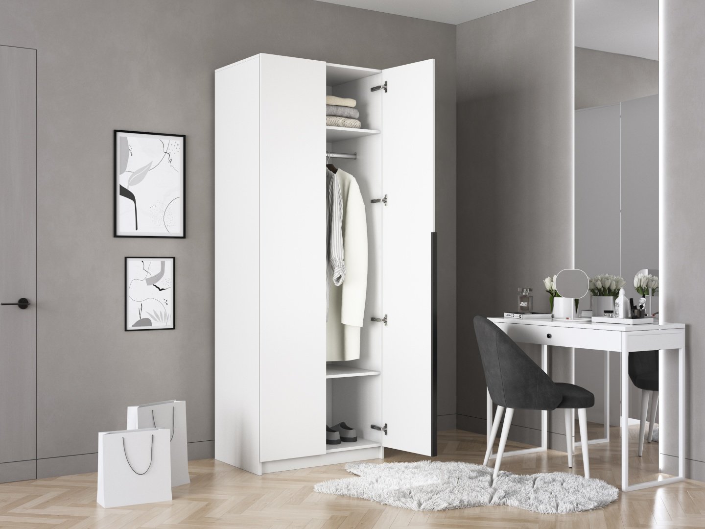 Распашной шкаф Мебель Азии Локер, 80x220х53 см, белый - ForteMarket Распашной шкаф Мебель Азии Локер, 80x220х53 см, белый купить,0