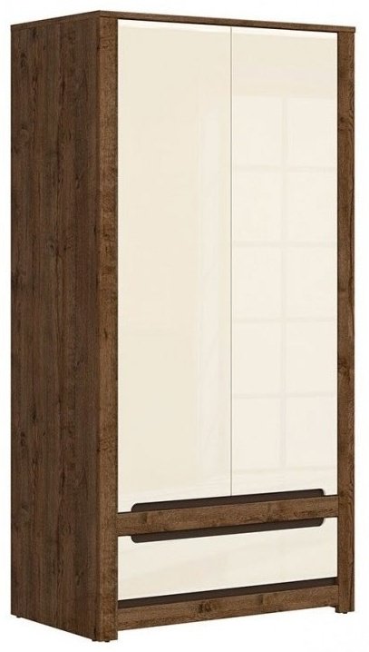 Распашной шкаф BRW Эрика SZF2D1S Софт, 104x204х60.5 см, белый, коричневый купить,NaN