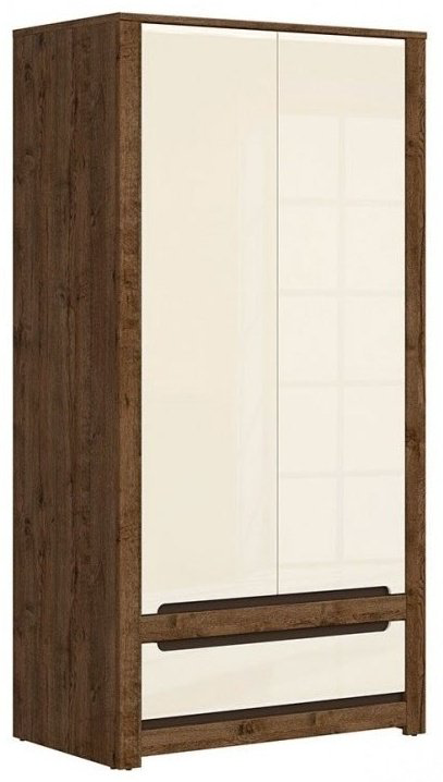 Распашной шкаф BRW Эрика SZF2D1S Софт, 104x204х60.5 см, белый, коричневый купить,NaN