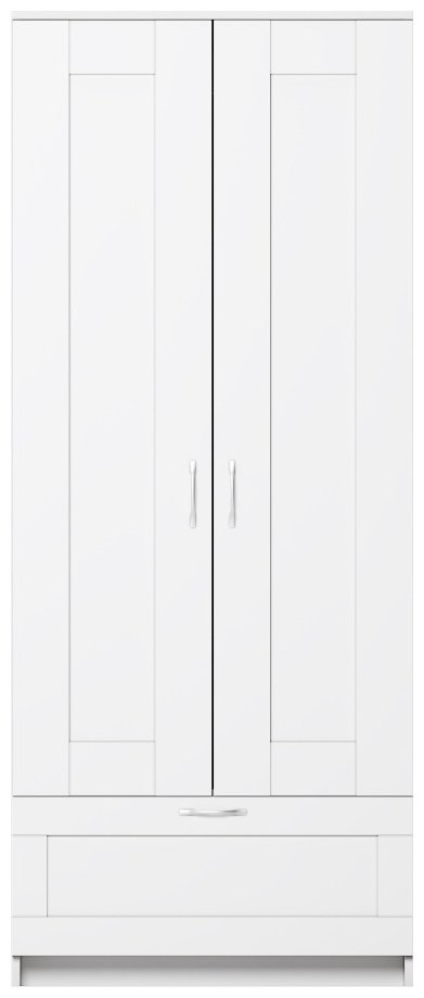 Распашной шкаф Сириус-1, 78x190х50 см, белый купить,NaN