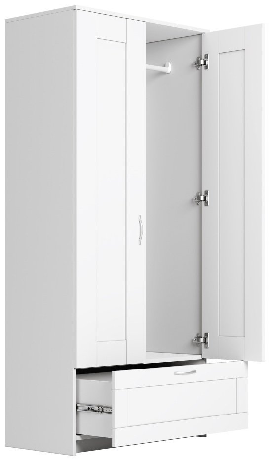 Распашной шкаф Сириус-1, 78x190х50 см, белый купить,0