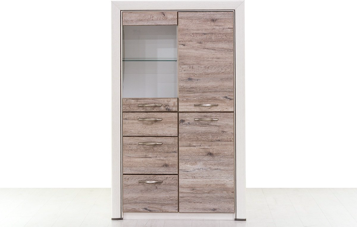 Распашной шкаф ANREX Оливия 1V2D3S, 96x160.6х36 см, коричневый купить,NaN