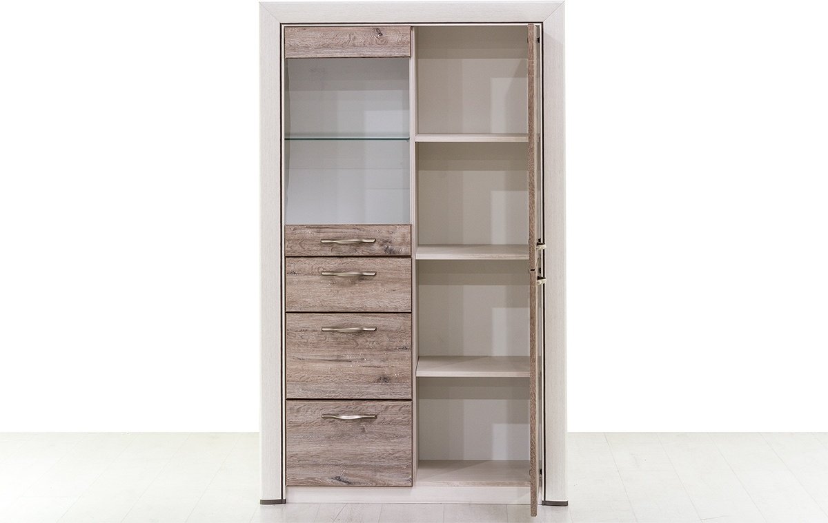 Распашной шкаф ANREX Оливия 1V2D3S, 96x160.6х36 см, коричневый купить,NaN