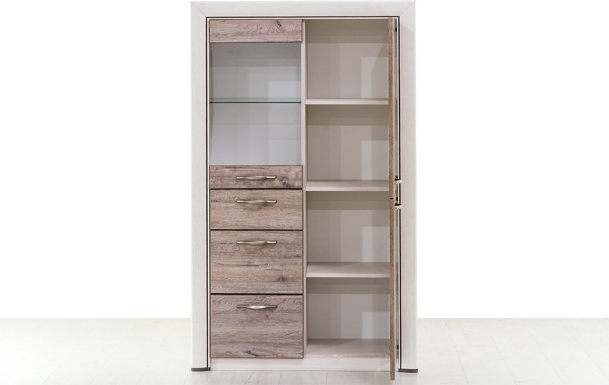 Распашной шкаф ANREX Оливия 1V2D3S, 96x160.6х36 см, коричневый купить,NaN