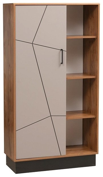 Распашной шкаф Седьмое небо Гамма, 86x158х16 см, серый, коричневый купить,NaN