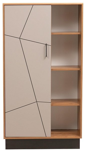Распашной шкаф Седьмое небо Гамма, 86x158х16 см, серый, коричневый купить,NaN