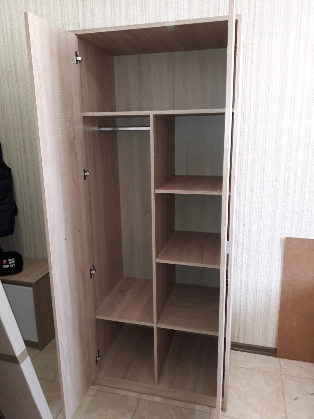 Распашной шкаф Involux Непо 012-01 SZF2D, 80x197х54 см, белый, коричневый купить,0