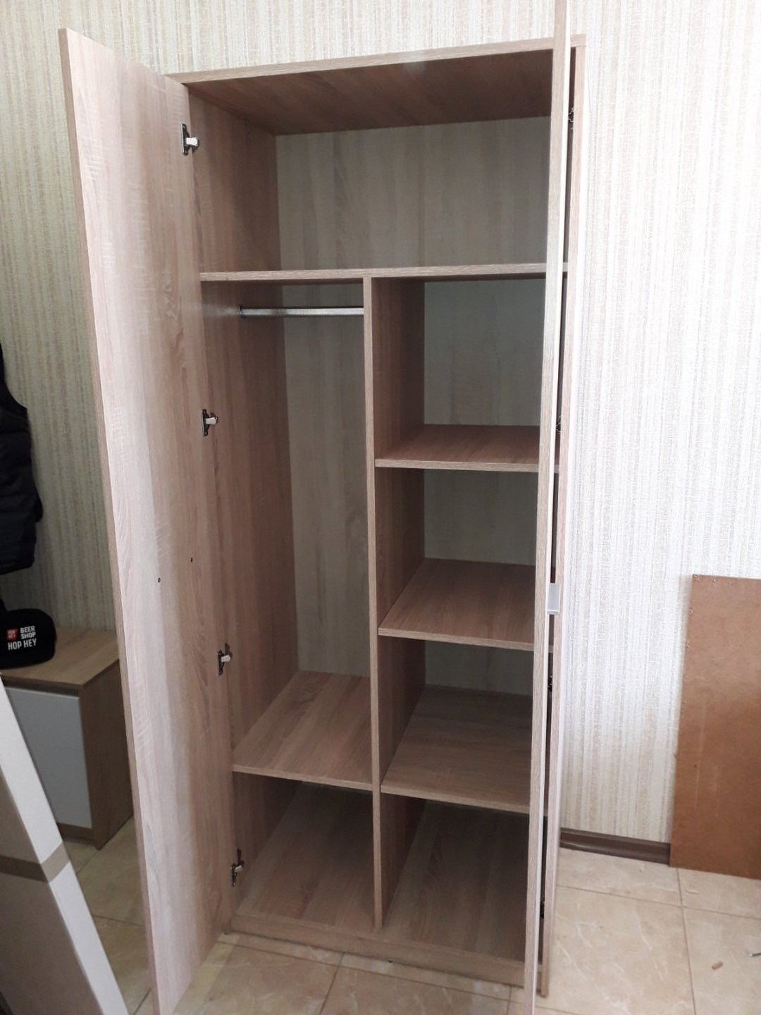 Распашной шкаф Involux Непо 012-01 SZF2D, 80x197х54 см, белый, коричневый купить,NaN