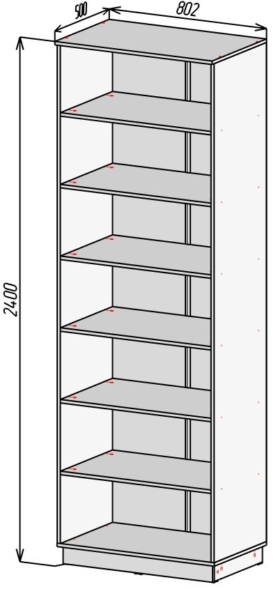 Распашной шкаф Мебель Азии Стоунхендж 2Д, 80.2x240х50 см, светло серый купить,NaN