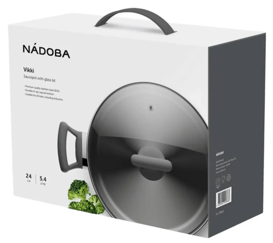 Кастрюля Nadoba Vikki 796111 5.4л 24см серый