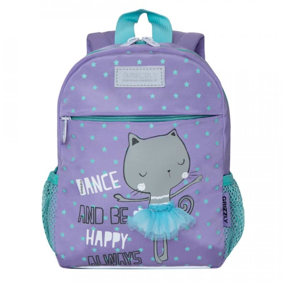  Рюкзак Grizzly  Kids Dance and Happy cat сиреневый купить,NaN