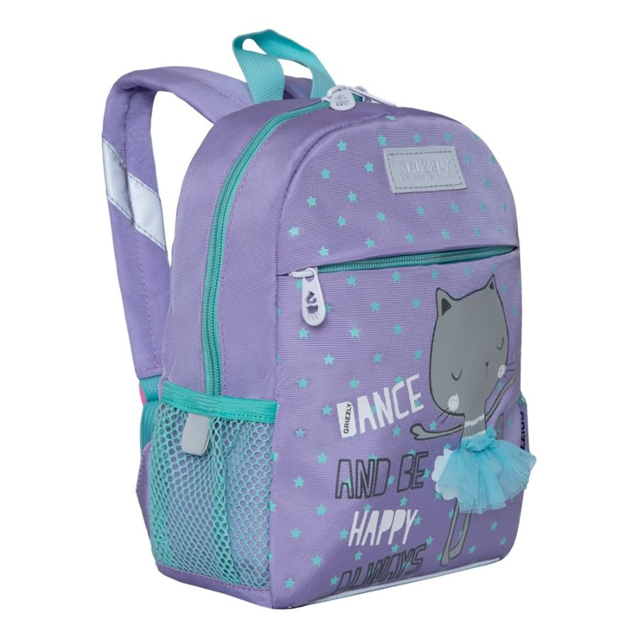  Рюкзак Grizzly  Kids Dance and Happy cat сиреневый купить,NaN
