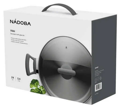 Кастрюля Nadoba Vikki 796111 5.4л 24см серый