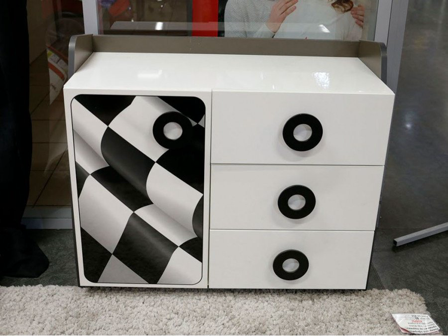 Детский комод Любимый Дом 514.070.000 Формула, 83.2x38.6x72 см, черный, белый купить,NaN