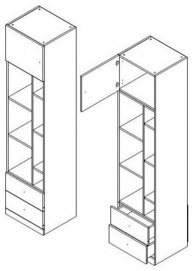 Стеллаж Гербор Моби REG1D2SO ЛДСП, 45x40x195 см купить,0