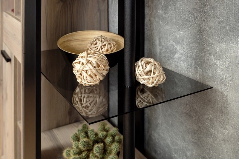 Стеллаж напольный Глазов, 212x40x56 см, черный, коричневый - ForteMarket Стеллаж напольный Глазов, 212x40x56 см, черный, коричневый купить,0