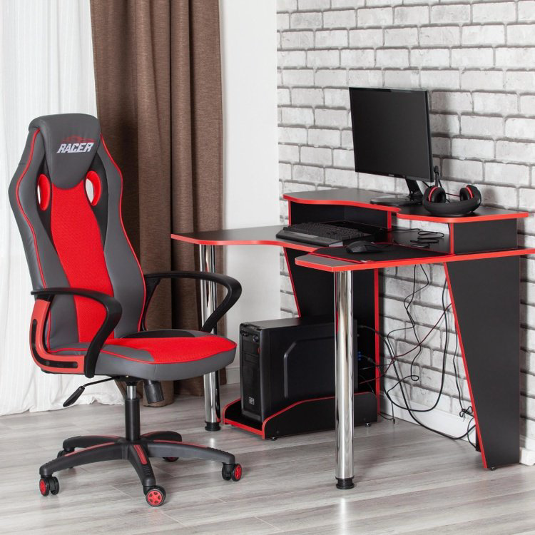 Игровое кресло Ixlos RACER GT 53252211, серый-красный купить,NaN