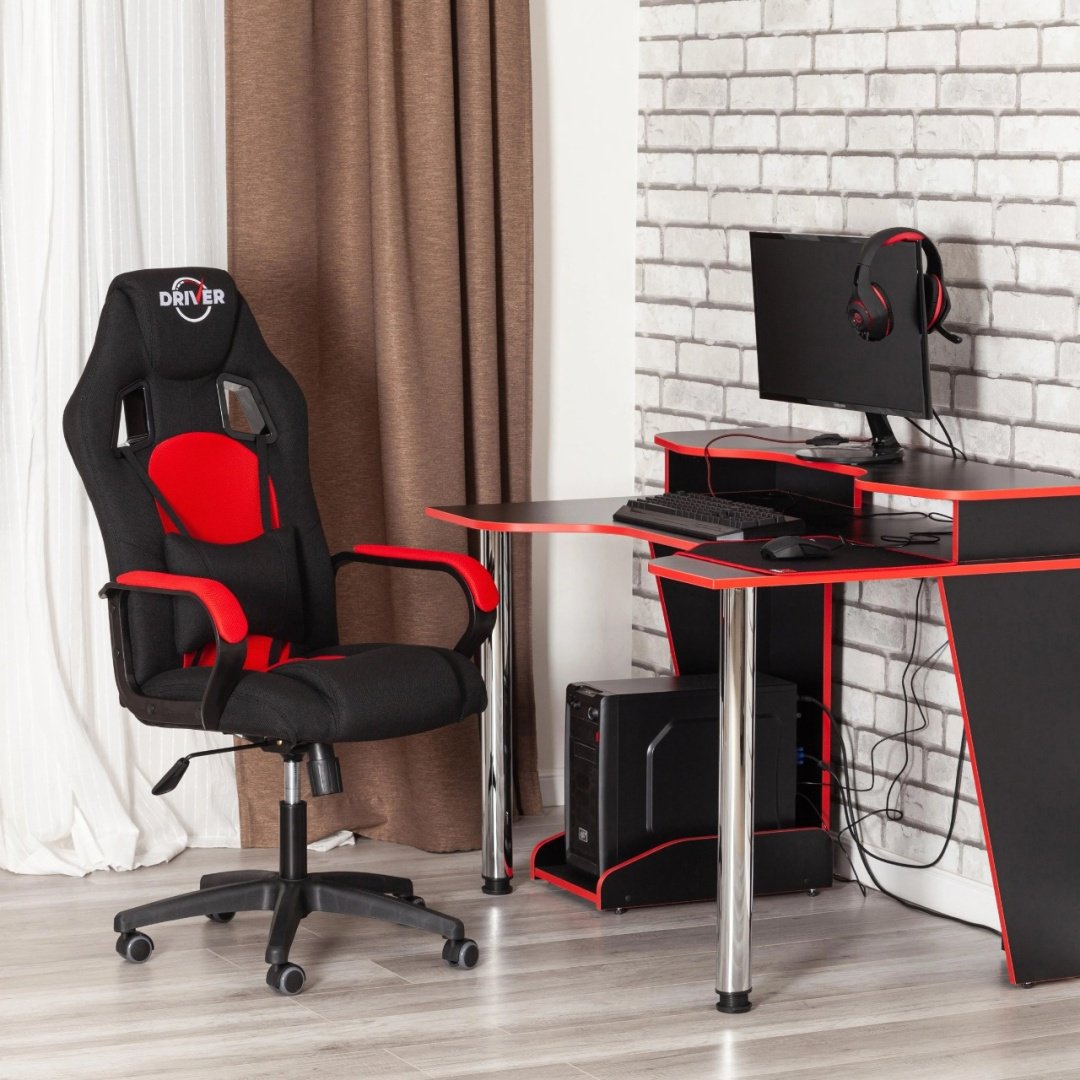 Игровое кресло Tetchair DRIVER 19304, черный, красный купить,NaN
