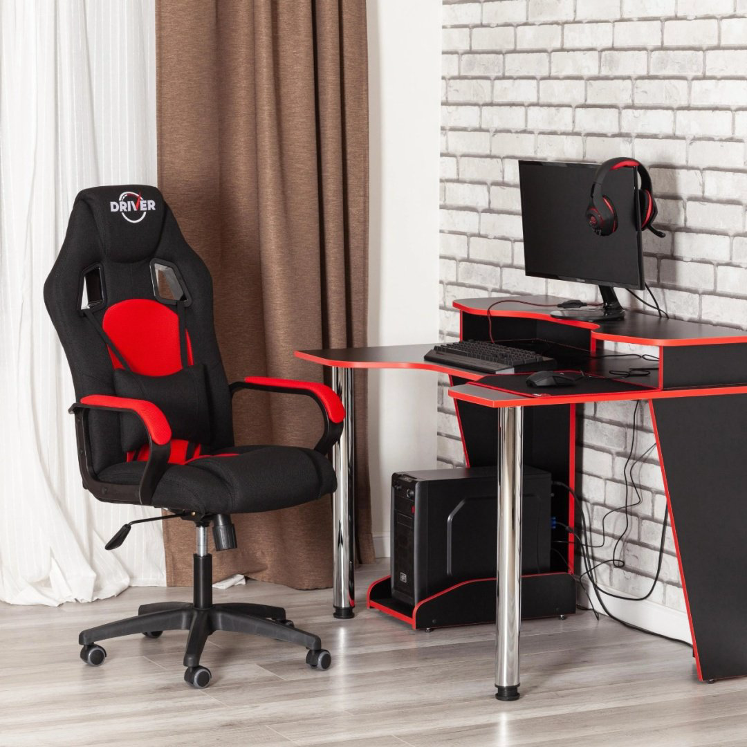 Игровое кресло Tetchair DRIVER 19304, черный, красный купить,NaN