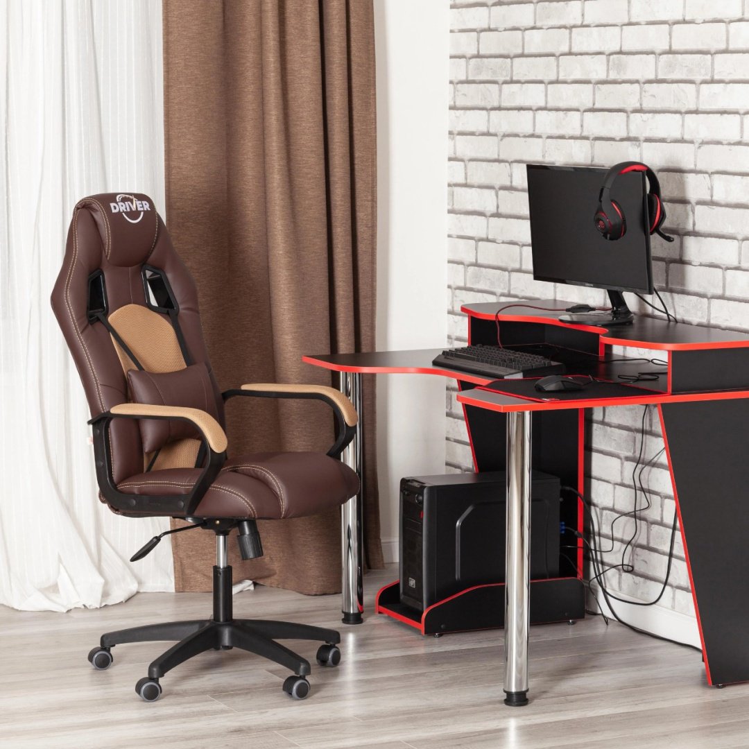 Игровое кресло Tetchair Driver 19296, коричневый, светло-коричневый купить,NaN