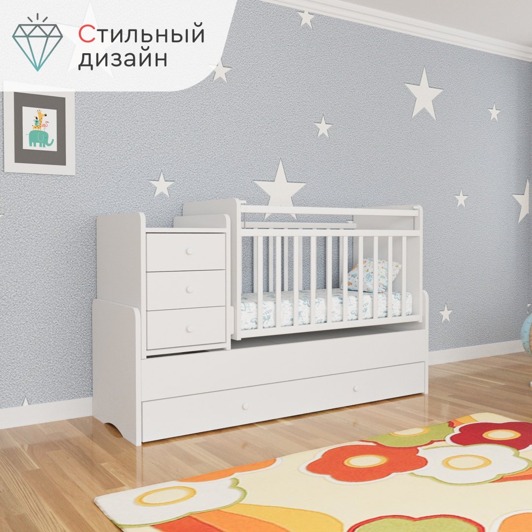 Кровать трансформер TOMIX Freddo TRK-1, белый купить,0