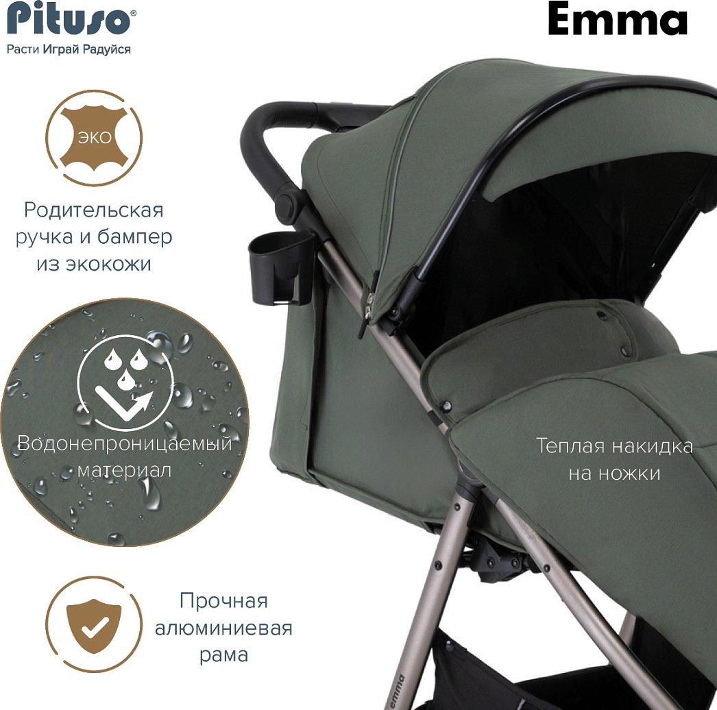 Коляска прогулочная Pituso EMMA ET6/Palm Green, зеленый - ForteMarket Коляска прогулочная Pituso EMMA ET6/Palm Green, зеленый купить,0