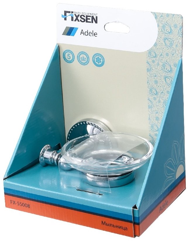 FIXSEN мыльница Adele FX-55008 1 шт, металл, стекло