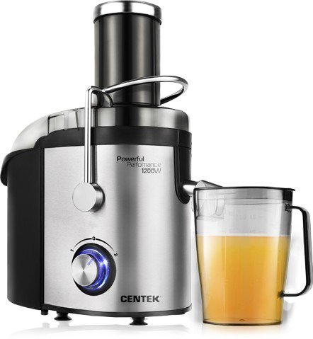Соковыжималка Centek CT-1215 черно-серебристая
