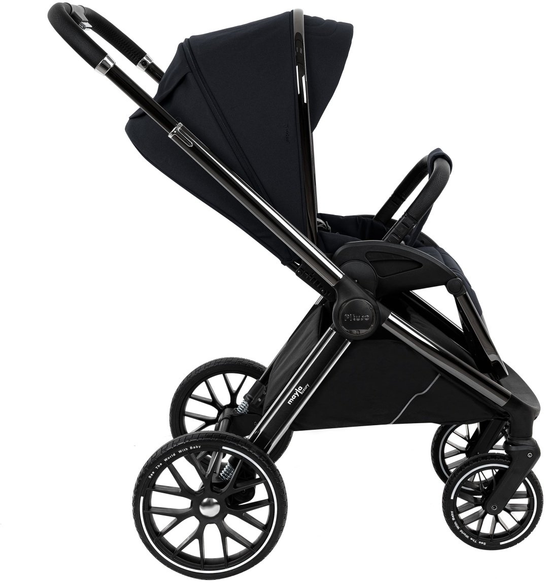 Коляска универсальная 2 в 1 Pituso Mayla Luxury LXR/555 Black, черный - ForteMarket Коляска универсальная 2 в 1 Pituso Mayla Luxury LXR/555 Black, черный купить,0