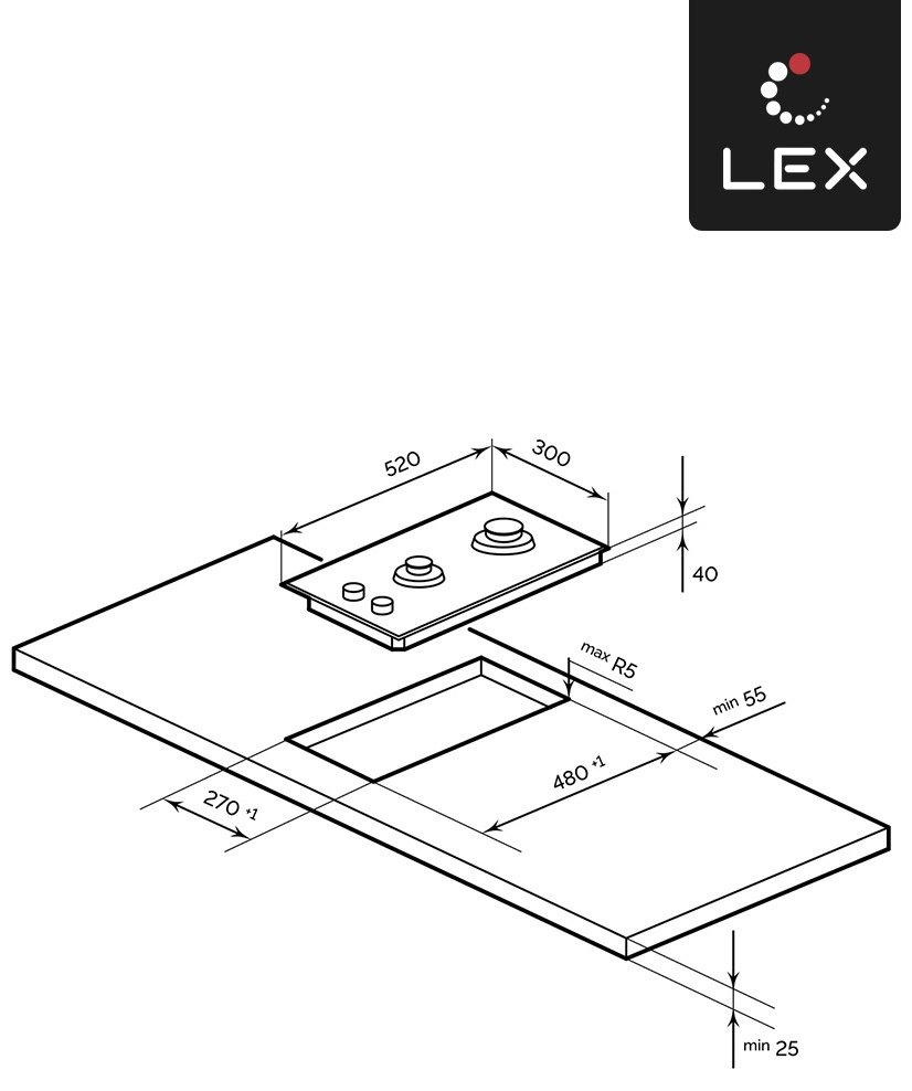 Варочная поверхность LEX GVG 323A BBL черный купить,0