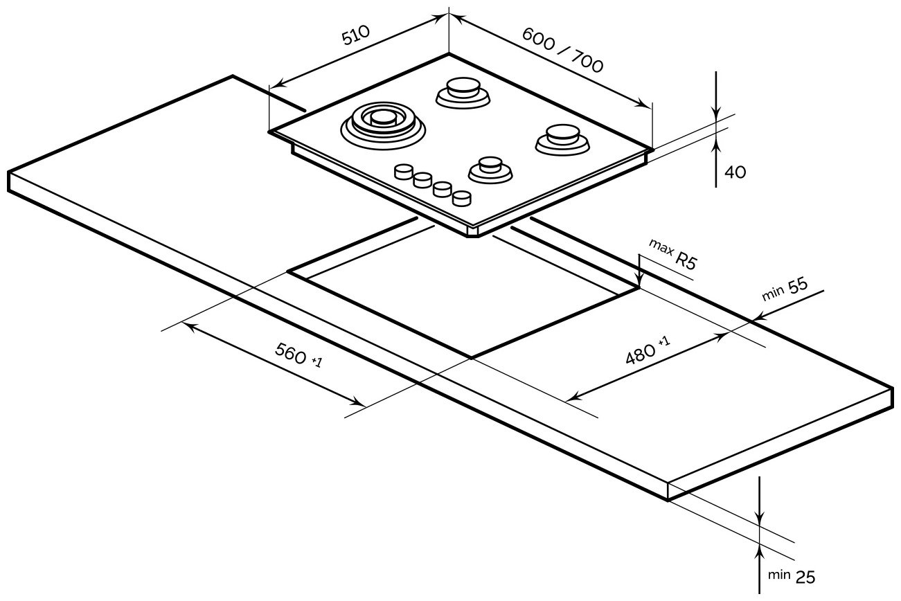 Варочная поверхность LEX GVG 644 T WH белый