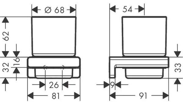 Hansgrohe стакан AddStoris 41749000 1 шт, металл, керамика