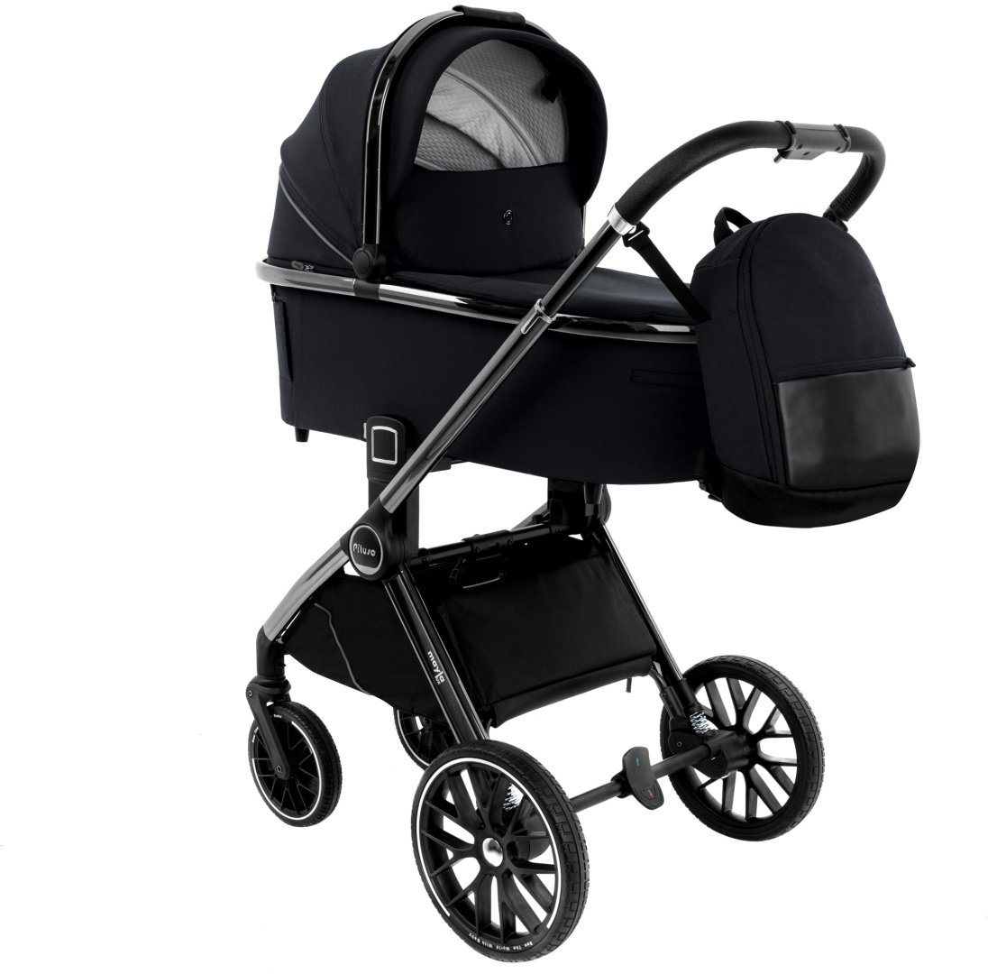 Коляска универсальная 2 в 1 Pituso Mayla lux Black LUX/222, черный купить,196000