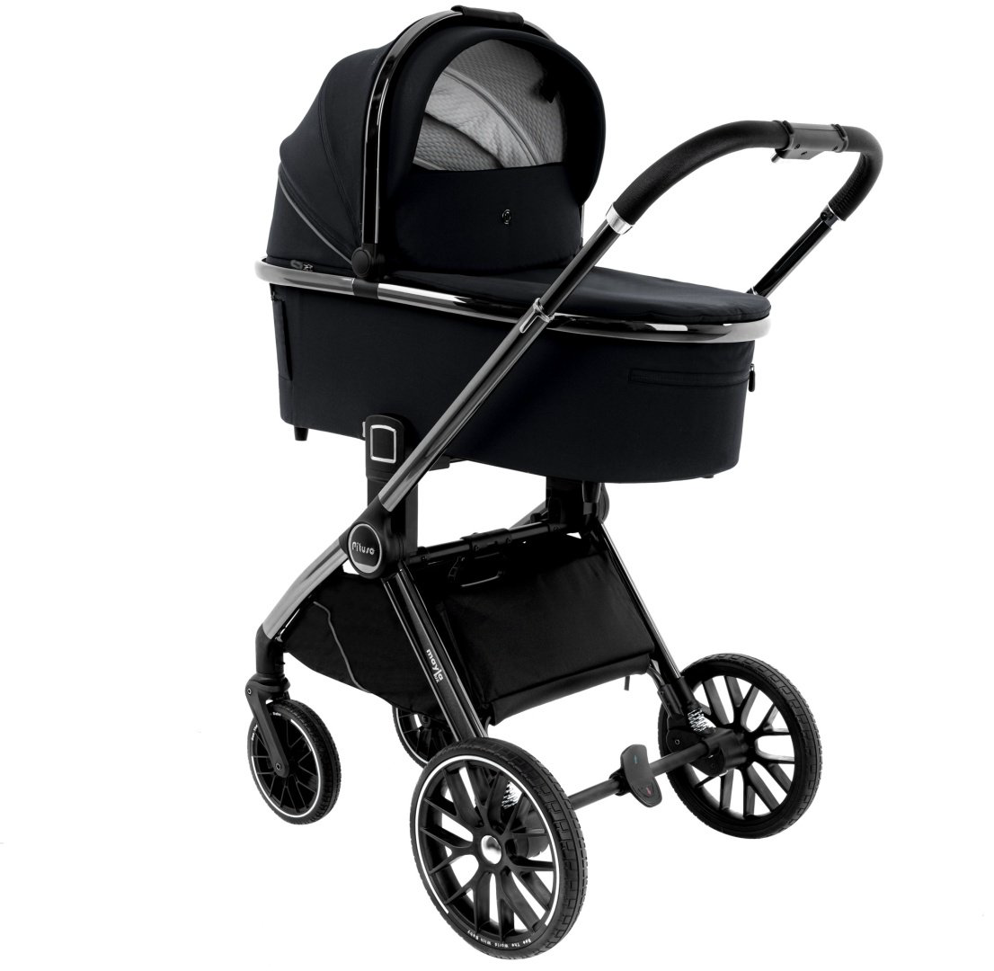 Коляска универсальная 2 в 1 Pituso Mayla lux Black LUX/222, черный купить,196000