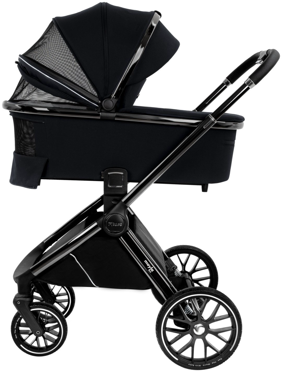 Коляска универсальная 2 в 1 Pituso Mayla lux Black LUX/222, черный купить,196000