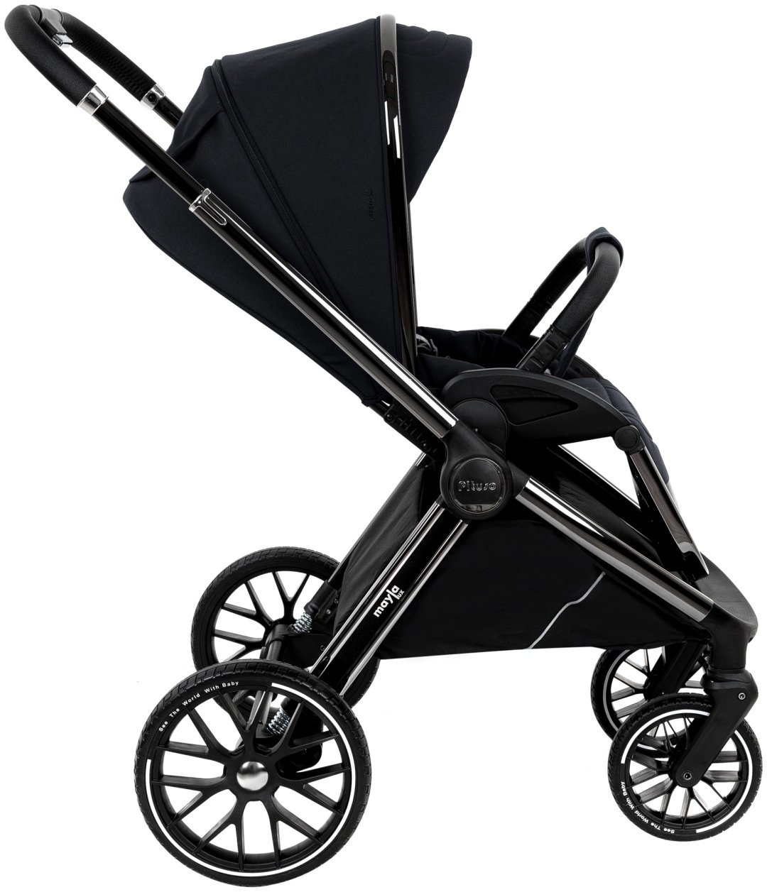 Коляска универсальная 2 в 1 Pituso Mayla lux Black LUX/222, черный купить,0