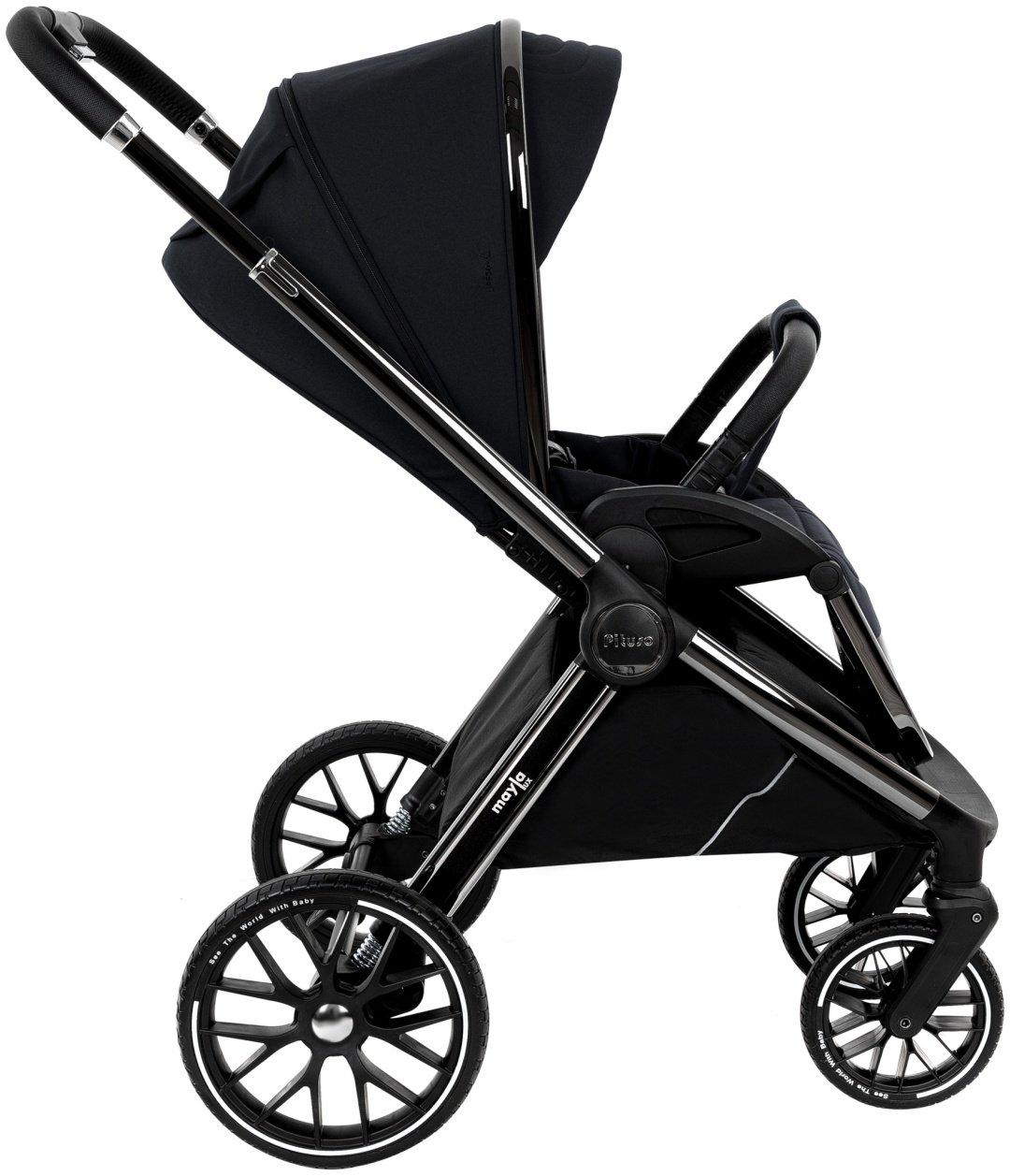 Коляска универсальная 2 в 1 Pituso Mayla lux Black LUX/222, черный купить,196000