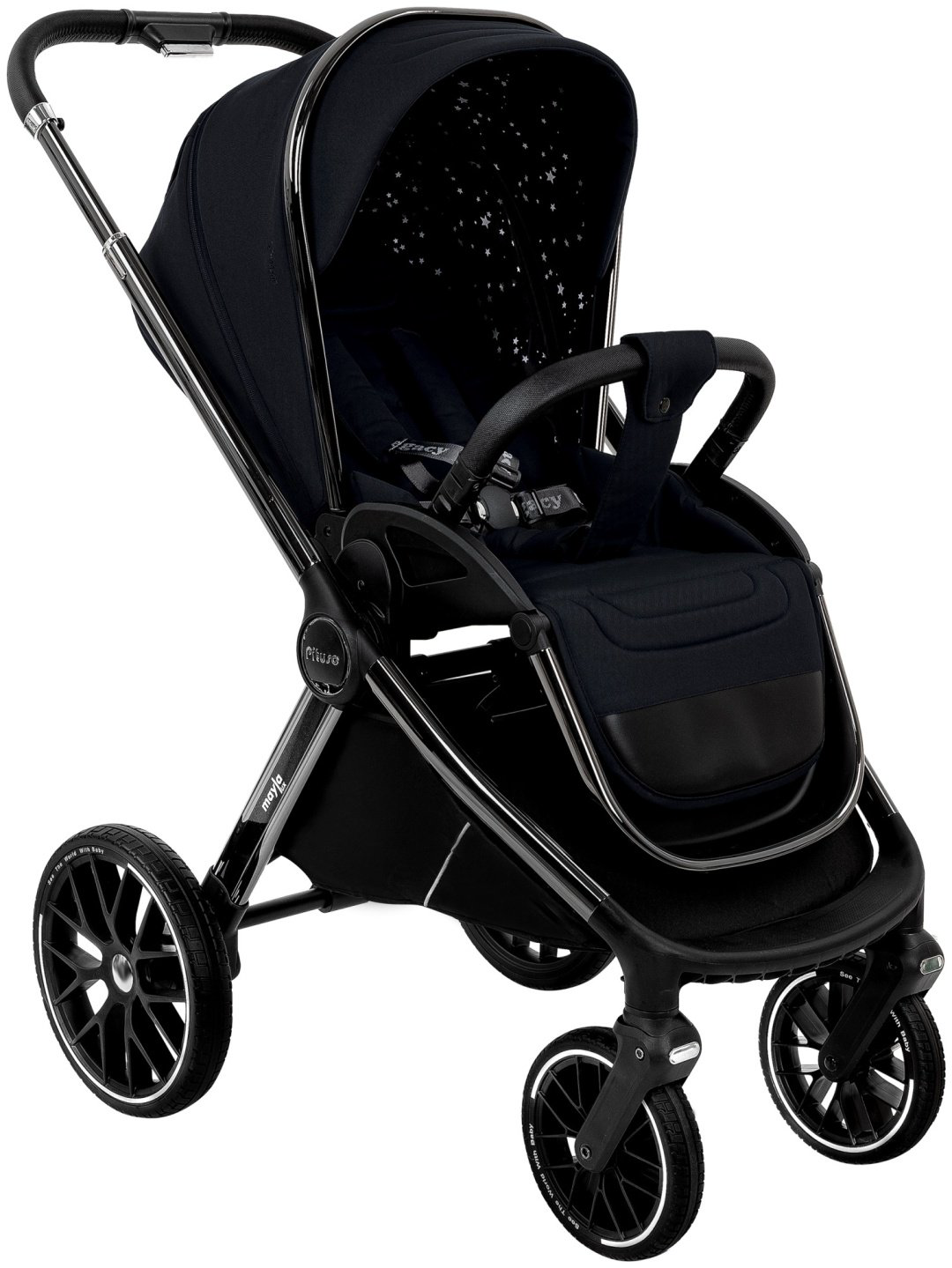 Коляска универсальная 2 в 1 Pituso Mayla lux Black LUX/222, черный купить,196000