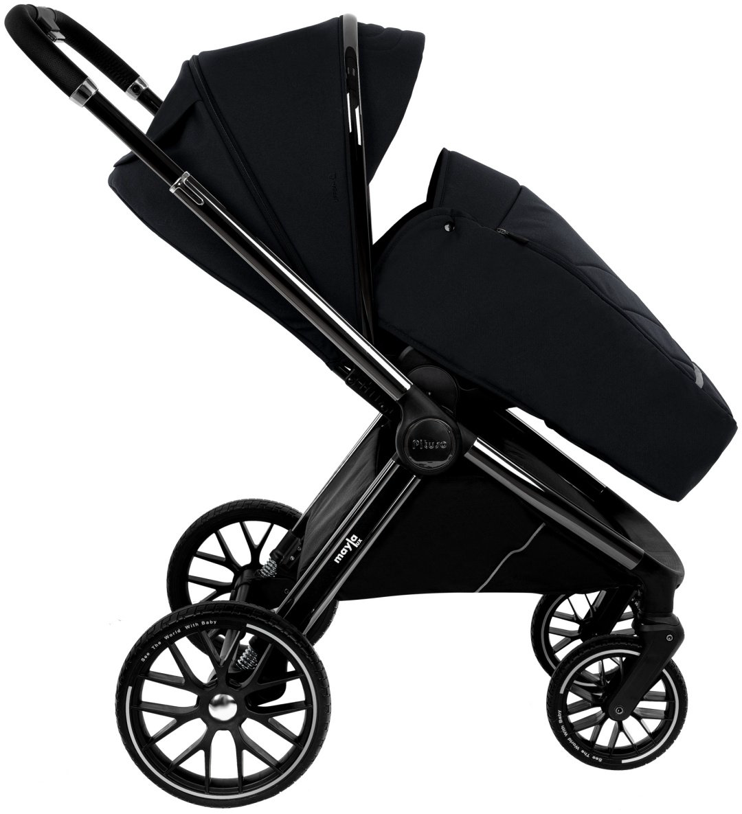 Коляска универсальная 2 в 1 Pituso Mayla lux Black LUX/222, черный купить,196000