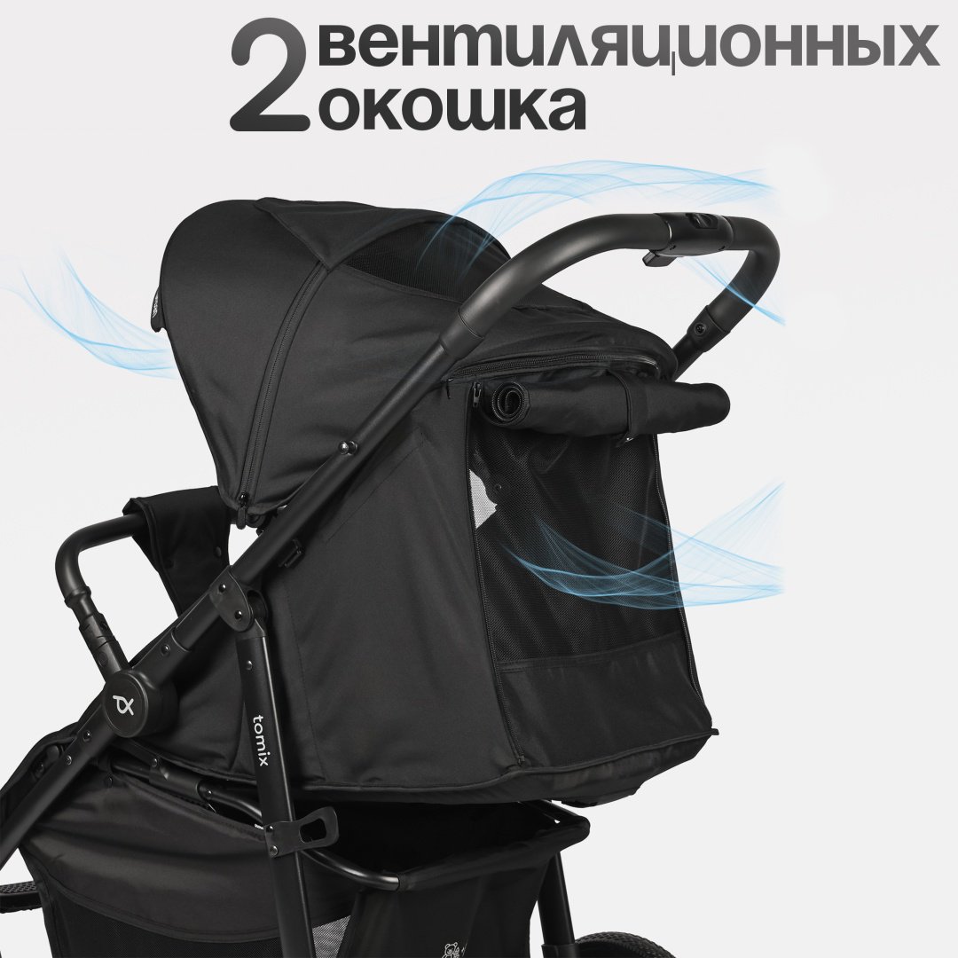 Коляска прогулочная TOMIX Urban, черный - ForteMarket Коляска прогулочная TOMIX Urban, черный купить,0