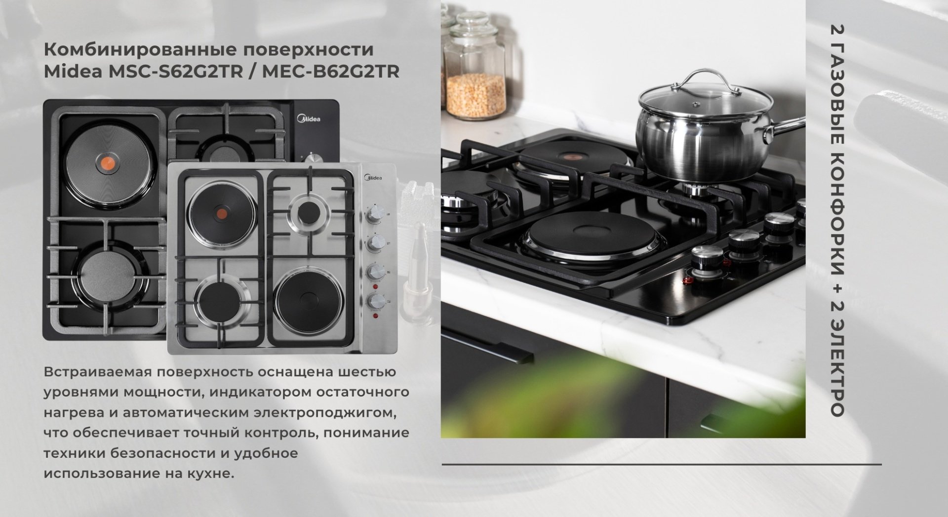Варочная поверхность Midea MEC-B62G2TR черный - ForteMarket Варочная поверхность Midea MEC-B62G2TR черный купить,0