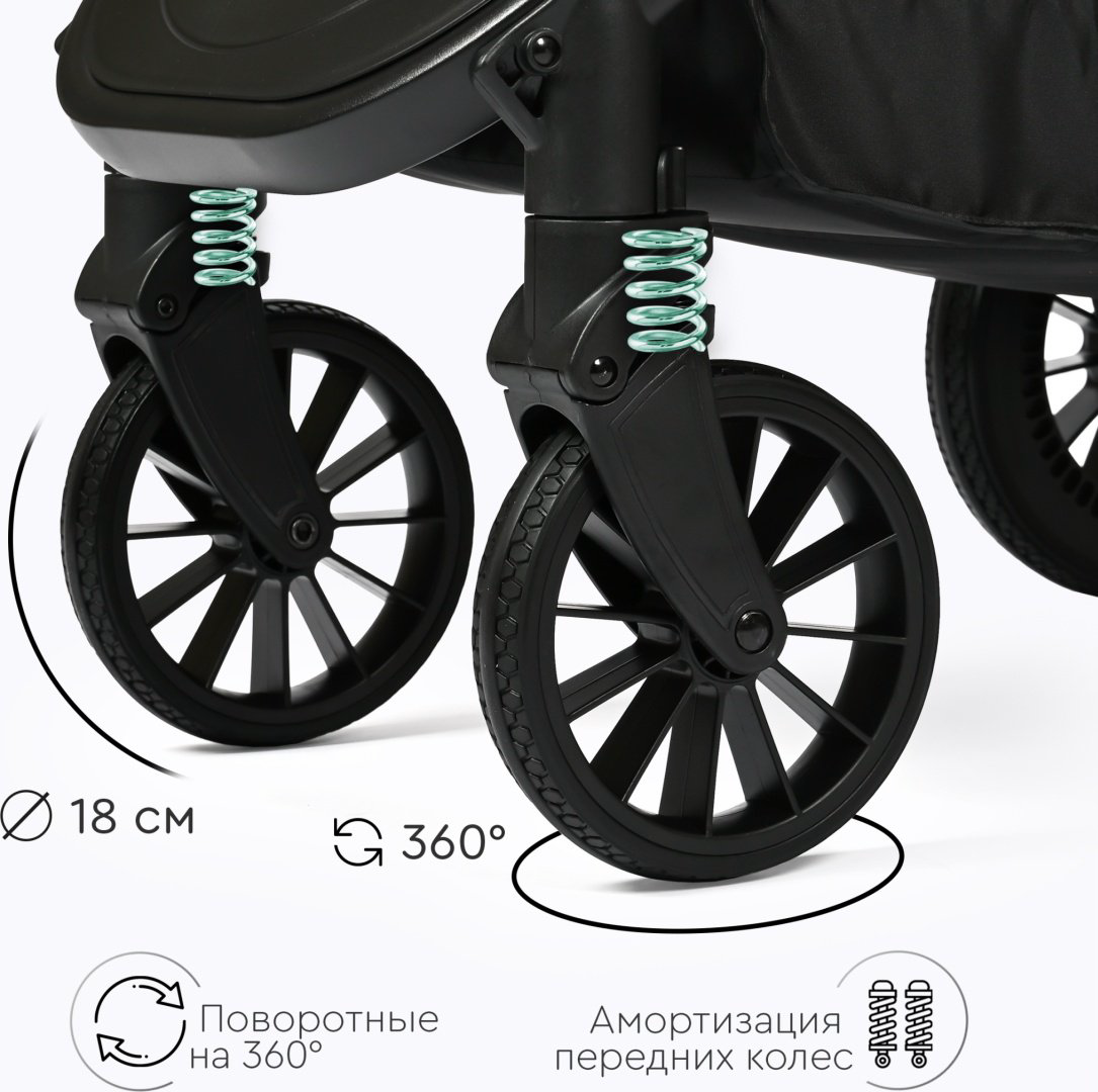 Коляска универсальная 3 в 1 TOMIX Walker, черный купить,149990